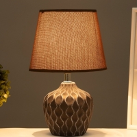 Настольная лампа "Кудри" 1х40Вт Е14 кофе/белый 19,5х19,5х31см