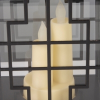 Светодиодная свеча в подсвечнике RISALUX &laquo;Дом со свечами&raquo;, LED-ночник, 1.5 Вт, 3&times;ААА, 11&times;18&times;30 см