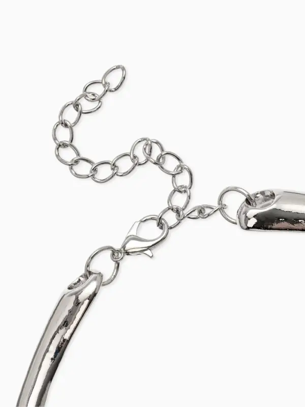 Колье "Стиль", цвет серебро d=12см