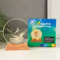 Сувенир стекло свет "Диск. Девочка и кит" 5хLED d=10 см, USB 10х4х11,4 см