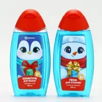 Подарочный набор для мальчика &laquo;Для тебя&raquo;: пена для купания, шампунь для волос и мочалка утка, Чистое счастье