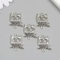 Коннектор для творчества металл 2 ушка "Совёнок" 3,1х2,5 см