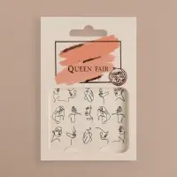 Слайдеры для ногтей &laquo;Женские черты&raquo;, чёрные