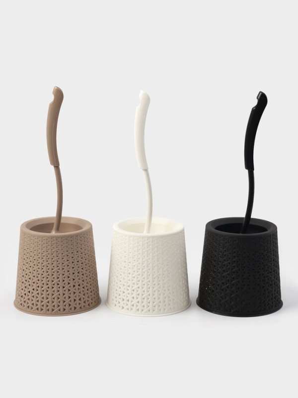 Ёршик для унитаза &laquo;Практик. Ротанг&raquo;, 14&times;14&times;40 см, с подставкой, МИКС