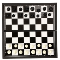 Шахматы 20 х 20 см, король h-3.3 см, d-2.5 см, доска и фигуры пластик