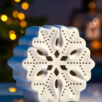 Светодиодная фигура "Снежинка большая" 11х5х11, 1 LED, LR44x3(в компл.), Т/БЕЛЫЙ