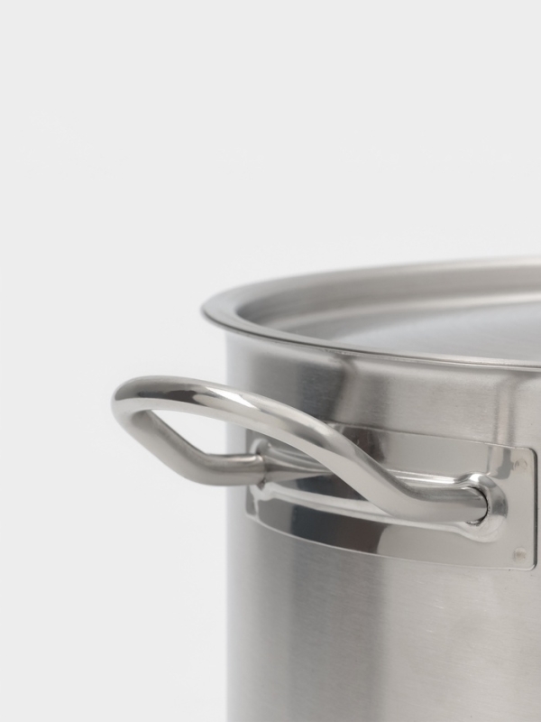 Ковш 9,8 л, d=28, h=16 см, с крышкой, толщина стенки 0,8 мм, индукция, две ручки