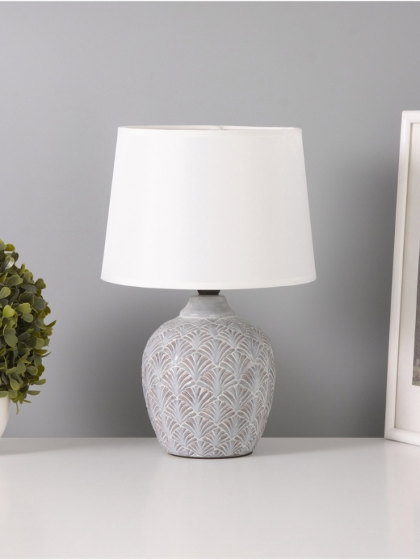 Настольная лампа "Каролина" 1х15Вт Е14 серый 20х20х29см