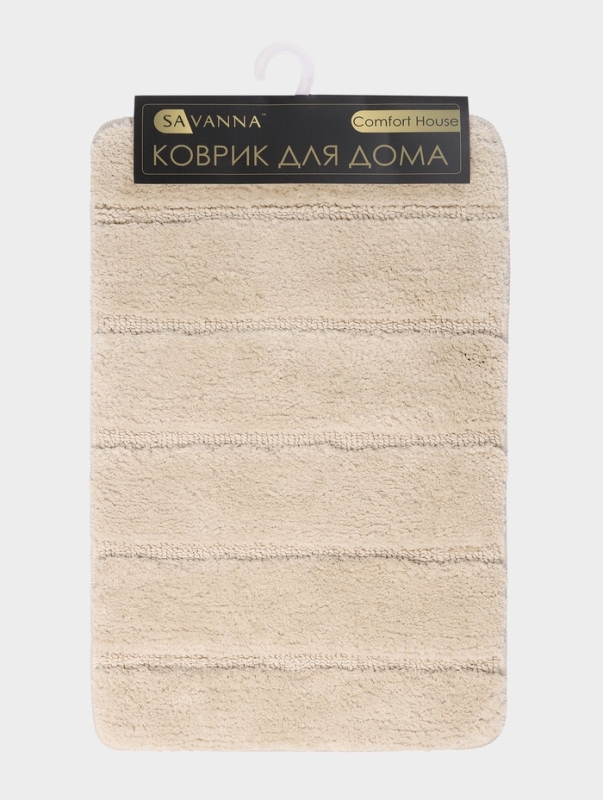 Коврик Savanna, 40&times;60 см, ворс 2 см, микрофибра, бежевый