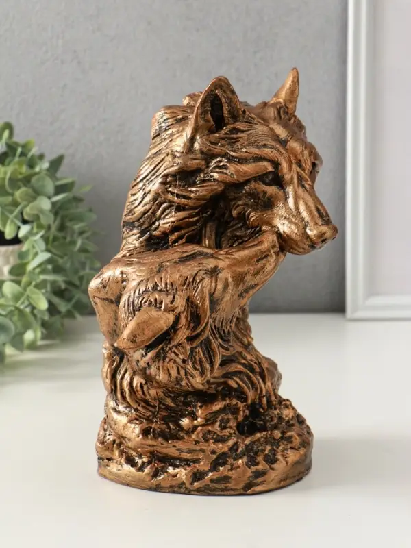 Копилка "Волки (пара)" 14х26 см, бронза