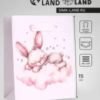 Пакет подарочный вертикальный &laquo;Зайка&raquo;, S 12&times;15&times;5.5 см