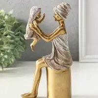 Сувенир полистоун "Мама с малышом - после водных процедур" 5,5х11х19 см