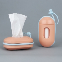 Контейнер с пакетами для уборки за собакой &laquo;Жизнь прекрасна&raquo;, цвет персиковый