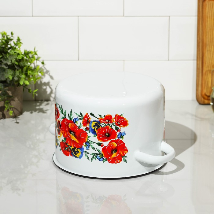 Кастрюля эмалированная &laquo;Маки. Мечта&raquo;, 4,5 л