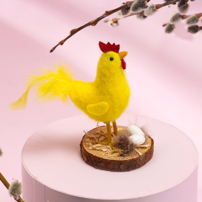 Пасхальный декор &laquo;Петушок и гнездо&raquo; 5,5 &times; 5,5 &times; 12 см