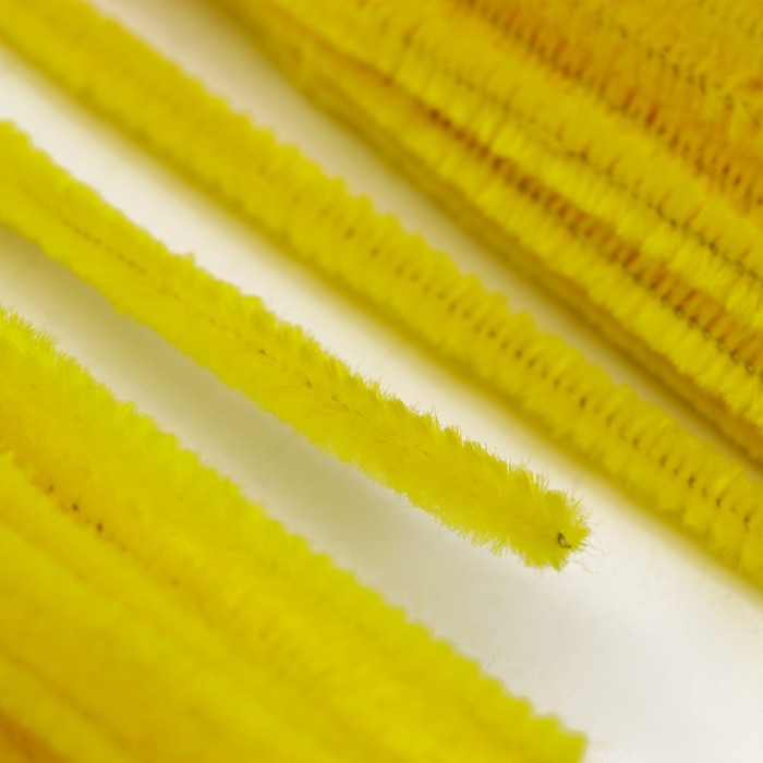 Проволока с ворсом для поделок и декора набор 50 шт., размер 1 шт. 30 &times; 0,6 см, цвет жёлтый