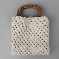 Ручки для сумок деревянные, плетёные, d = 9,8 &times; 5,9 / 13,5 &times; 9,5 см, 2 шт, цвет коричневый