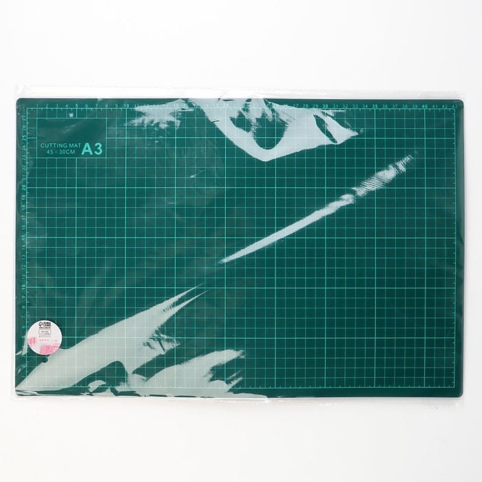 Мат для резки, трёхслойный, 45 &times; 30 см, А3, цвет зелёный