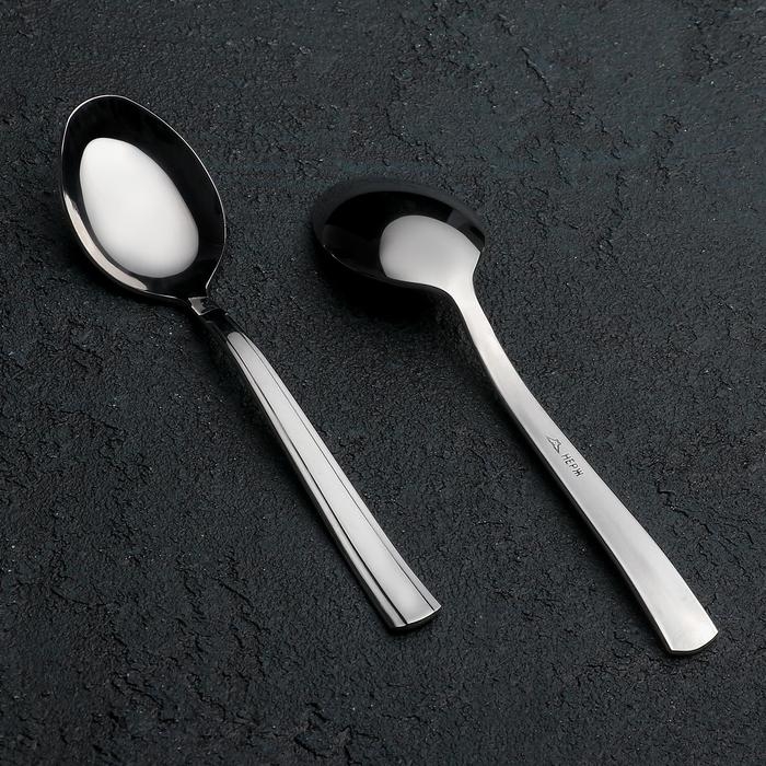 Ложка чайная &laquo;Торжество&raquo;, длина 13,5 см , толщина 2 мм, цвет серебряный