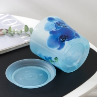 Горшок для орхидей с поддоном &laquo;Деко&raquo;, 1,2 л, цвет голубой