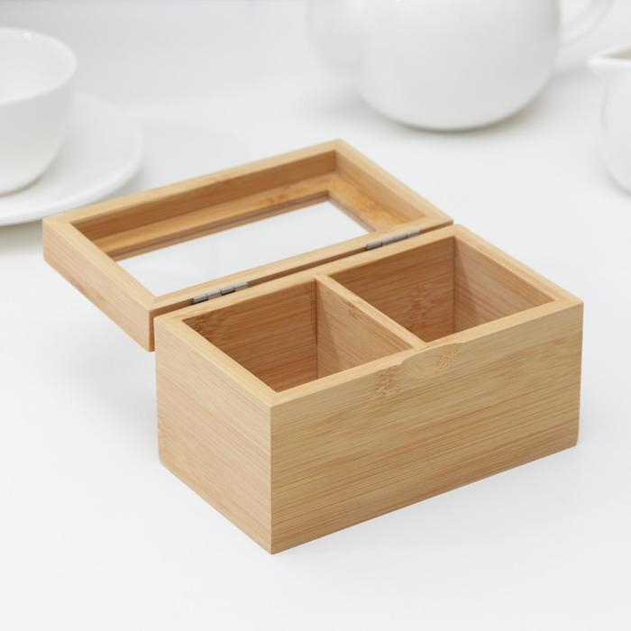 Чайный домик, 2 секции, 14&times;18&times;8 см, бамбук