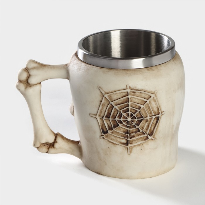 Кружка &laquo;Череп&raquo;, 400 мл, цвет бежевый