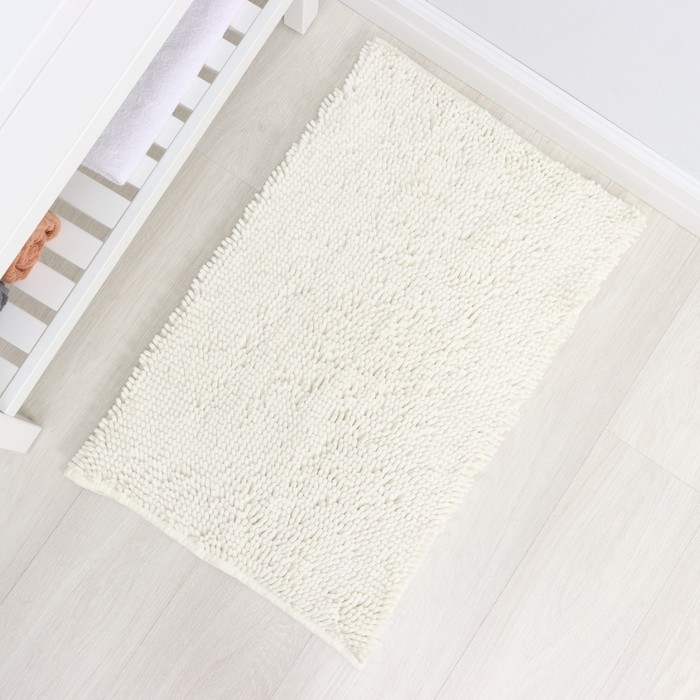 Коврик для дома LaDо́m, букли, плотность 1400 г, 50&times;80 см, цвет белый