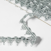 Тесьма декоративная, 15 мм, 10 &plusmn; 1 м, цвет серебряный