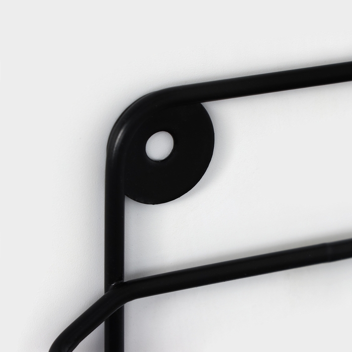 Держатель для туалетной бумаги с полочкой, 19&times;10&times;14,5 см, цвет черный