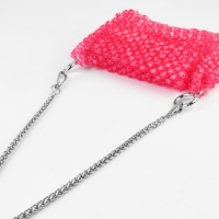 Цепочка для сумки, с карабинами, железная, 7 &times; 7 мм, 120 &plusmn; 2 см, цвет серебряный