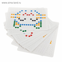 Магнитный планшет для рисования &laquo;Пуговки&raquo;, большой, 10 трафаретов, 266 ячеек, 126 пуговок