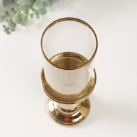 Подсвечник керамика, стекло на 1 свечу "Магистр" d=8 см золото 9,5х9,5х32 см