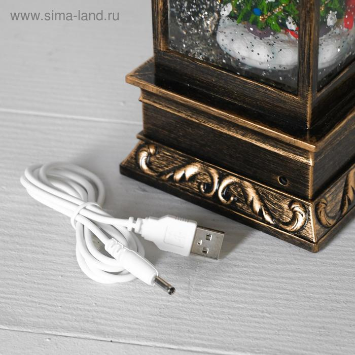 Светодиодная фигура &laquo;Ребёнок у ёлки&raquo; 10 &times; 27 &times; 10 см, пластик, батарейки ААх3 (не в комплекте), свечение тёплое белое