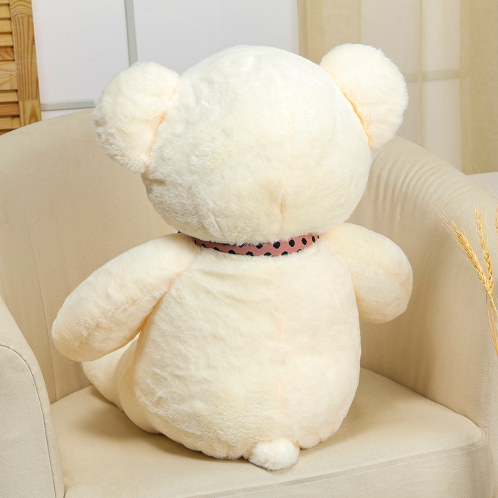 Мягкая игрушка &laquo;Мишка&raquo;, с бантом в горошек, 80 см, цвет белый