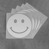 Светоотражающая термонаклейка &laquo;Смайл&raquo;, d = 5 см, 5 шт, цвет серый