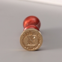 Печать для сургуча с пластиковой ручкой "Венок с буквой Z" 2,5х2,5х6,3 см