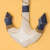 Декор интерьерный "Якорь" дерево 23х2х40 см, цв. бело-синий