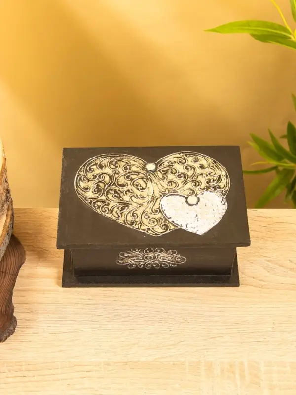 Шкатулка "Сердца" 18х12х8 см, МДФ