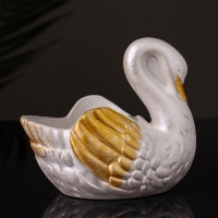 Кашпо "Лебедь" 9х10х6 см, перламутр