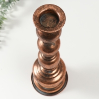 Подсвечник металл на 1 свечу "Эрмете" состаренная бронза 13,5х13,5х43,5 см