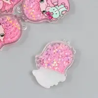 Шейкер для творчества акрил "Малышка с медвежонком" с глиттером 0,5х3,4х5,1 см