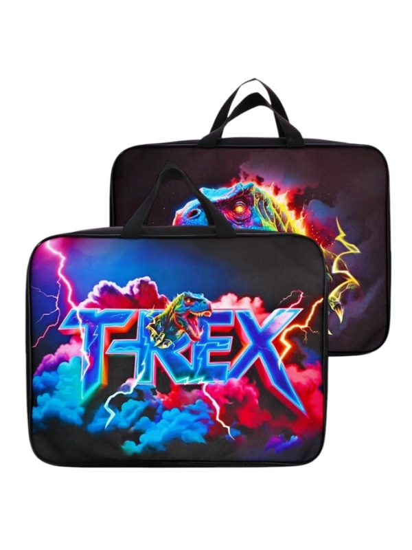 Папка с ручками текстильная А4, 360&times;245&times;70 мм, Calligrata TOP &laquo;Динозавр&raquo;