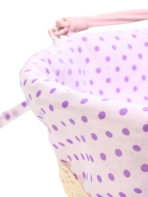 Корзина плетеная 32 х 32 х 14 см, ручка h=14 см розовый  ткань