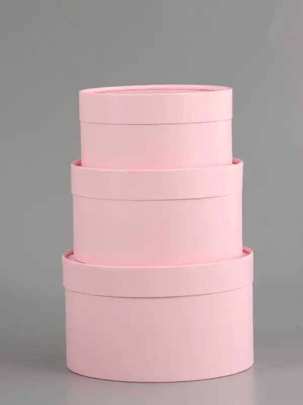 Набор подарочных коробок 3 в 1, завальцованные, розовый, 20 х 12 - 18 х 10 - 16 х 8 см