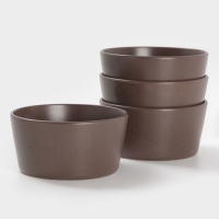 Набор салатников 4 шт Доляна 14,5х7 см "Гранит" коричнев в крапину