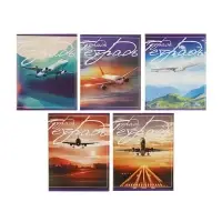 Тетрадь 48 листов в клетку Calligrata &laquo;Самолеты&raquo;, обложка мелованный картон, блок №2, белизна 75% (серые листы), МИКС