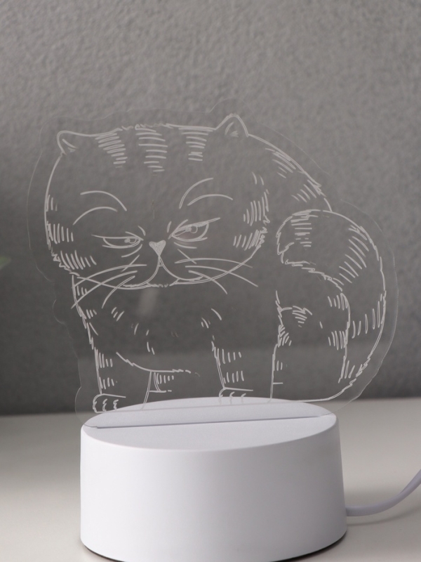 Светильник "Толстый кот" LED RGB от сети RISALUX 9,5х16,7х16 см