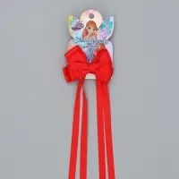 Бант для волос на заколке с лентами, цвет красный, Винкс