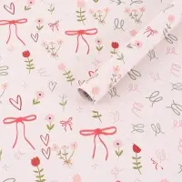 Бумага упаковочная двухсторонняя &laquo;Банты&raquo;,  70 х 100 см