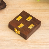 Настольная игра "Домино" 18,5х7,5х4 см, дерево шишам, латунь